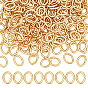 200Pcs Ion Plating(IP) 304 Stainless Steel Open Jump Rings, Oval, Real 18K Gold Plated