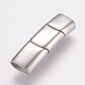 304 Stainless Steel Magnetic Clasps with Glue-in Ends, Ion Plating (IP), Rectangle