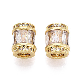 Латунные микро проложить кубического циркония бусы, колонка