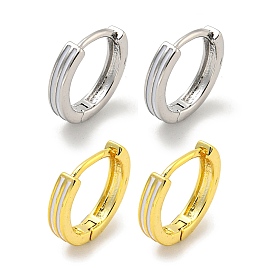 Brass Hoop Earrings, with Enamel