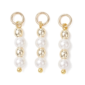 Подвески из ракушечного жемчуга с круглыми бусинами из синтетического немагнитного гематита, подвески из бисера с 304 соединительными кольцами из нержавеющей стали, белые