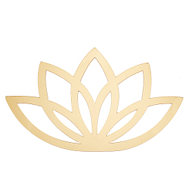1Pc Acrylic Mirror Lotus Wall Decorations, Hollow out, with 30Pcs Acrylic Double-sided Pads