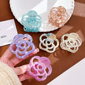 Hollow Flower Shape Cellulose Acetate Claw Hair Clips, Hair Accessories for Women and Girls