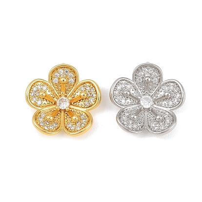 Латунные микропаве прозрачные подвески с фианитом, 