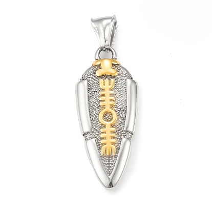 Ion Plating(IP) 304 Stainless Steel Pendants, Spear of Odin Valknut Gungnir Charm