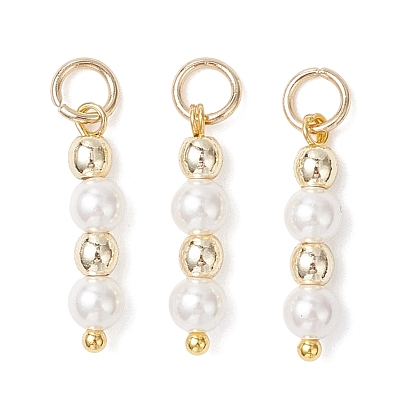 Подвески из ракушечного жемчуга с круглыми бусинами из синтетического немагнитного гематита, подвески из бисера с 304 соединительными кольцами из нержавеющей стали, белые