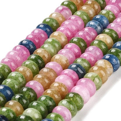 Природные окрашенные белого нефрита нитей бисера, рондель