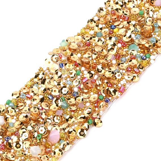 Hotfix Rhinestone, with Chip Stone, Sequins Beads, Acrylic Imitation Pearl and Rhinestone Trimming, Crystal Glass Sewing Trim Rhinestone Tape, Costume Accessories