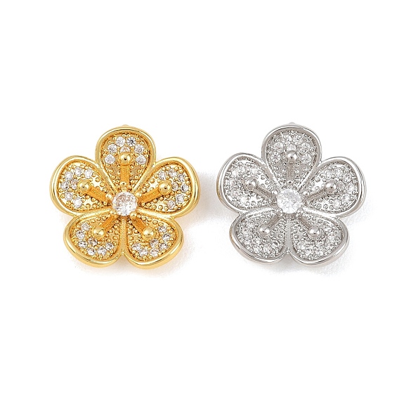 Латунные микропаве прозрачные подвески с фианитом, 