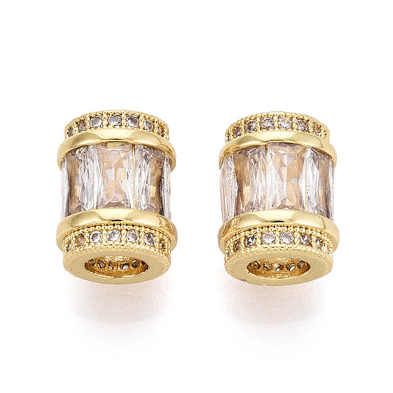 Латунные микро проложить кубического циркония бусы, колонка