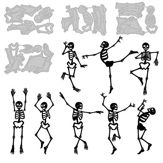 Dia de Muertos режущие штампы из углеродистой стали, трафареты, для diy scrapbooking, Фотоальбом, декоративная бумага для тиснения, цвет нержавеющей стали, Рисунок черепа