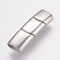 304 Stainless Steel Magnetic Clasps with Glue-in Ends, Ion Plating (IP), Rectangle
