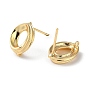 Rack Plating Brass Stud Earring Findings, with Vertical Loop, Donut