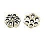 Tibetan Style Alloy Bead Caps, Cadmium Free & Lead Free, 6-Petal, 6x2mm, Hole: 1mm