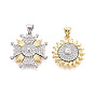 Латунные микропаве прозрачные подвески с фианитом, реальный 18 k позолоченный