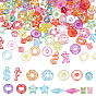 750Pcs 15 Style Transparent Acrylic Beads, Mixed Shapes