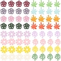 Pendentifs en bois peints sunnyclue, fleurs et feuilles