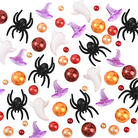 132 шт. 6 стили заполнение Хэллоуин, пластиковые кабошоны, Абс имитация жемчужные бусины