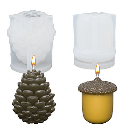 DIY Silicone Candle Mold, for 3D Scented Candle Making, Pine Cone/Acorn