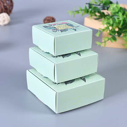 Foldable Paper Gift Boxes, Handmade Soap Boxes, Square