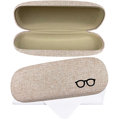 1Pc Iron Eyeglass Cases, Oval, with 1Pc Suede Fiber Glasses Cleaning Cloth