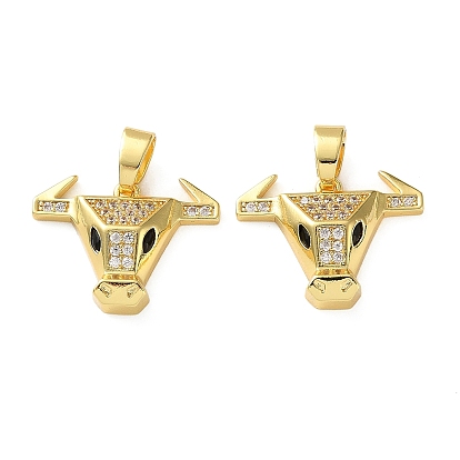 Латунные микро проложить кубического циркония подвески, амулеты в виде коровьей головы