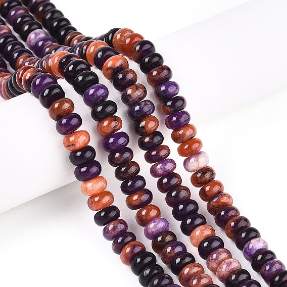 Нити натуральных бусин белого нефрита на тему Хэллоуина, рондель