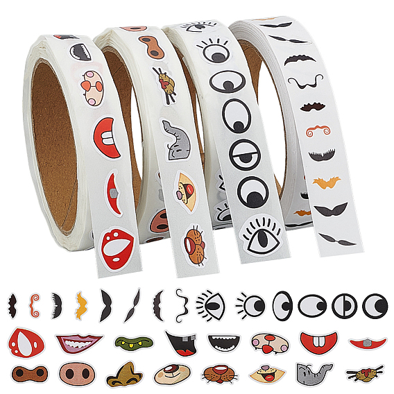 4рулоны 4 стили самоклеящихся бумажных наклеек