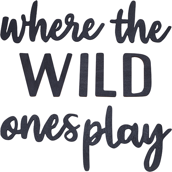 Кусочки дерева, вырезки слов