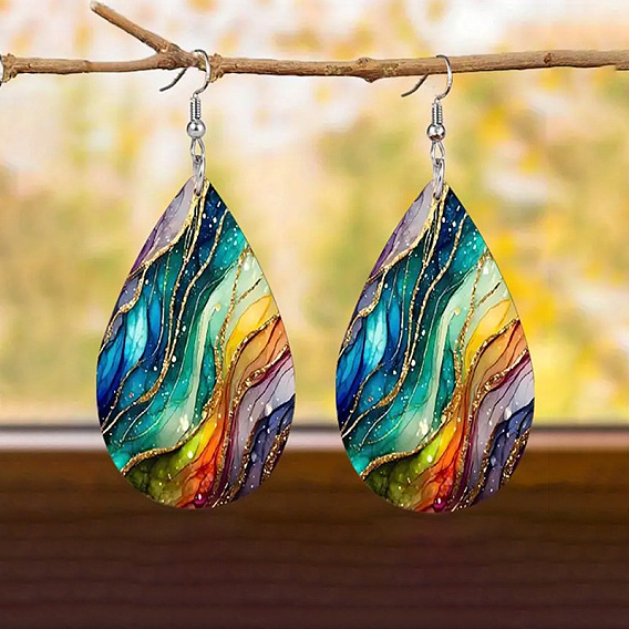 Кожзаменитель болтаться серьги, слеза, платина