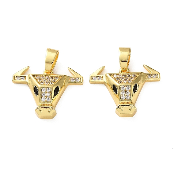 Латунные микро проложить кубического циркония подвески, амулеты в виде коровьей головы