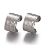 304 Stainless Steel Star Pattern Band Cuff Earring Findings, with Hole