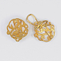 Alloy Stud Earring Findings, French Clip Earrings, with Loop, 21.5x19mm, Pin: 0.8mm