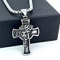 Древнегреческие ожерелья из нержавеющей стали с крестом Иисуса для мужчин