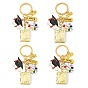 2026 Graduation Season Theme Alloy & Brass Pendant Keychains, Inspirational Words Graduation Keychains, Graduation Cap Palette Book, with Iron Split Key Rings