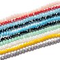 Electroplate Glass Beads Strands, Opaque Solid Color, AB Color Plated, Faceted, Rondelle