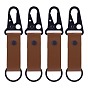 4Pcs PU Leather Belt Keychains, Car Key Keychains, with Alloy Key Rings & Snap Clasps, Black