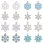 48 шт 8 стили подвески из сплава эмали, рождественские снежинки, без кадмия и без свинца, платина