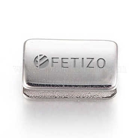 304 Stainless Steel Slide Charms, Rectangle with Word FETIZO