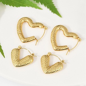 304 серьги из нержавеющей стали для женщин, ионное покрытие (ip), сердце