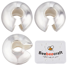 30шт. 925 крышки для бусин из стерлингового серебра, плоско-круглые