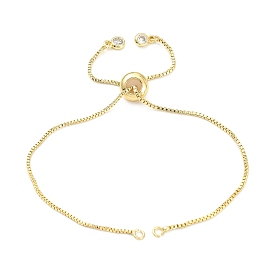 Rack Plating Brass Chain Bracelet Making, with Rhinestone, Long-Lasting Plated, Slider Bracelets Making, Cadmium Free & Lead Free