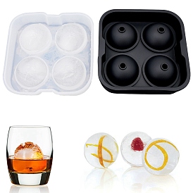 Ice 4 Ball Silicone Molds, with Lid, Resin Casting Molds, for Whiskey Spirts Soda