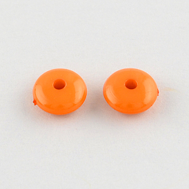Opaque Acrylic Beads, Rondelle, 8x3.5mm, Hole: 1.5mm, about 3270pcs/500g