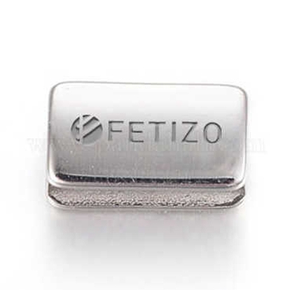304 Stainless Steel Slide Charms, Rectangle with Word FETIZO