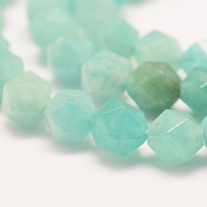 Природных амазонит бисер нитей, звезды вырезать круглые бусы, граненые