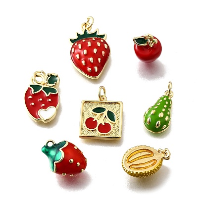 Латунь эмаль подвески, с целью перехода в кольце, без кадмия и без свинца, реальный 18 k позолоченный, фруктовое очарование