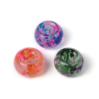 Spray Painted Glass Beads, Rondelle