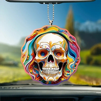 Череп акриловые подвесные украшения, для украшения зеркала заднего вида автомобиля
