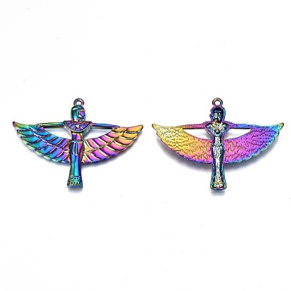 Plated Alloy Big Pendants, Cadmium Free & Lead Free, Ancient Egyptian Winged Goddess